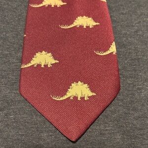 American Museum of Natural History burgundy stegosaurus Tie